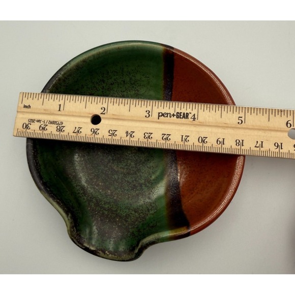 Handmade Studio Pottery Glazed Spoon Rest Dish. - Vintage - Picture 4 of 6